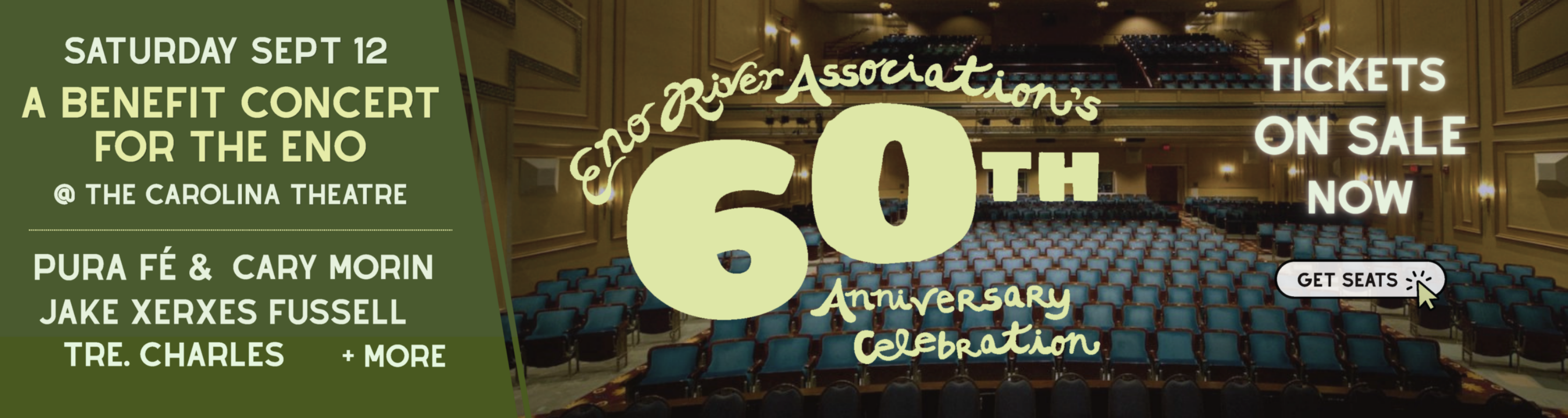 Eno River Association's 60th Anniversary Celebration Benefit Concert for the Eno Tickets on Sale Now